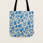 Blue nature leaf shape art pattern Tote Bag Gallery Image 1