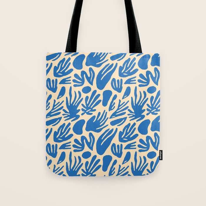 Blue nature leaf shape art pattern Tote Bag Gallery Image 1