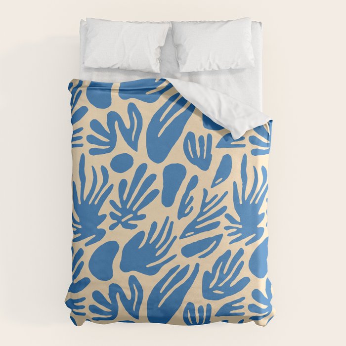 Blue nature leaf shape art pattern Duvet Cover Gallery Image 6