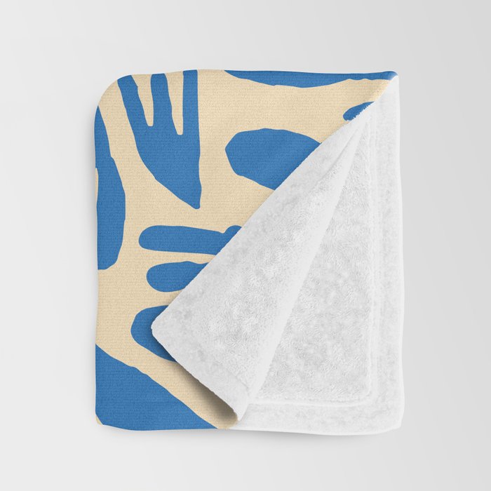Blue nature leaf shape art pattern Throw Blanket Gallery Image 3