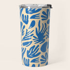 Blue nature leaf shape art pattern Travel Mug Gallery Image 2