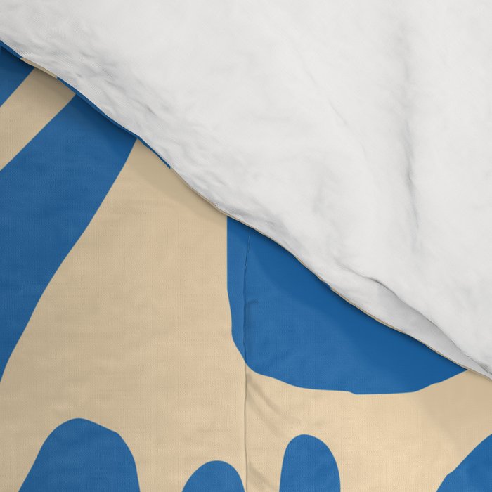 Blue nature leaf shape art pattern Comforter Gallery Image 4