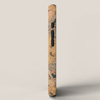 Persian Motif III // 17th Century Ornate Rose Gold Silver Royal Blue Yellow Flowery Accent Rug Patte iPhone Case Gallery Image 2
