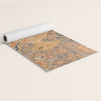 Persian Motif III // 17th Century Ornate Rose Gold Silver Royal Blue Yellow Flowery Accent Rug Patte Yoga Mat Gallery Image 2