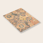 Persian Motif III // 17th Century Ornate Rose Gold Silver Royal Blue Yellow Flowery Accent Rug Patte Notebook Gallery Image 3