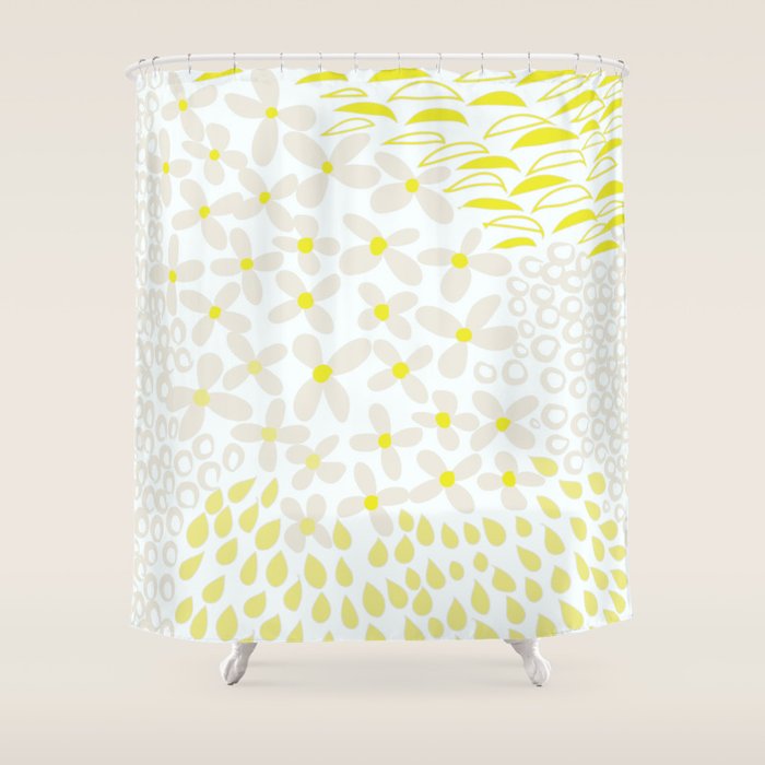 Sweet Modern Summer Petals Shower Curtain Gallery Image 1