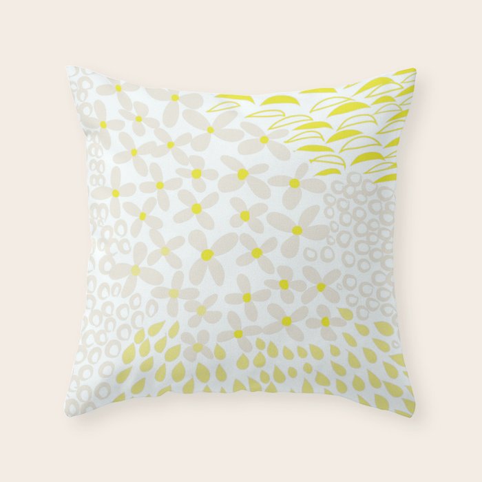 Sweet Modern Summer Petals Throw Pillow Gallery Image 1