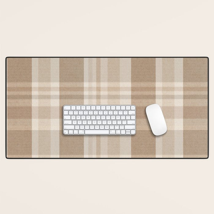 Plaid Prints, Brown and Beige Desk Mat Gallery Image 1