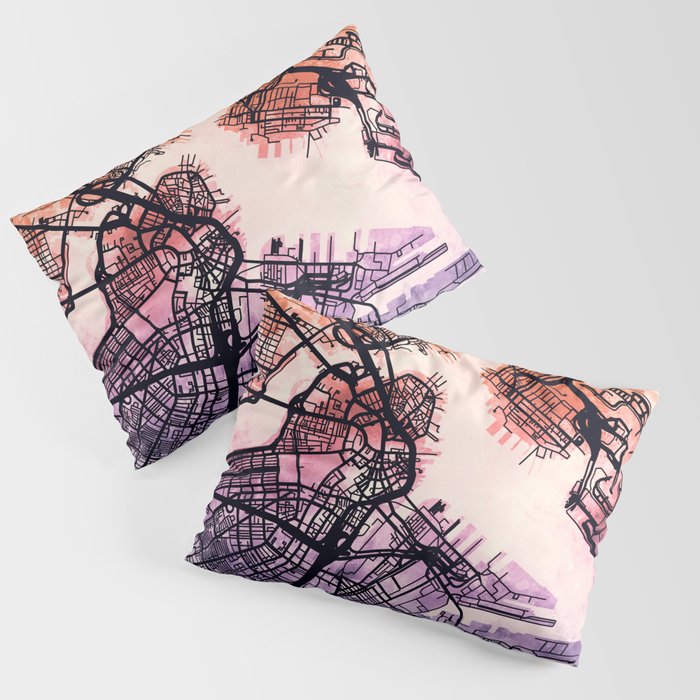 Boston Massachusetts Street Map Pillow Sham Gallery Image 3