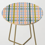 Gingham Pattern - green, blue and orange colors Side Table Gallery Image 2