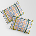 Gingham Pattern - green, blue and orange colors Pillow Sham Gallery Image 3