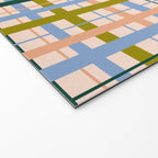 Gingham Pattern - green, blue and orange colors Welcome Mat Gallery Image 2