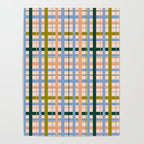 Gingham Pattern - green, blue and orange colors Poster Gallery Image 4