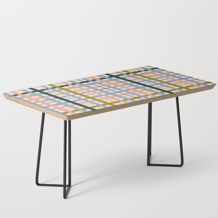 Gingham Pattern - green, blue and orange colors Coffee Table Gallery Image 1