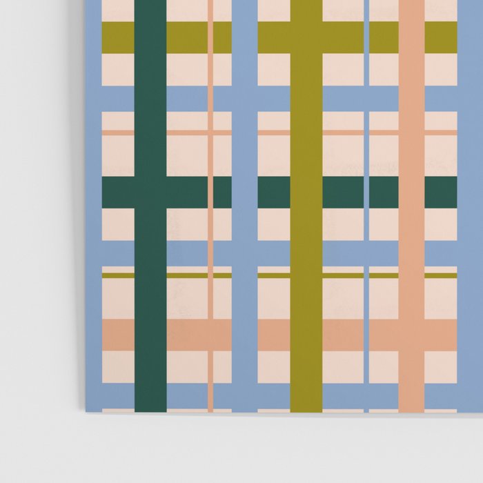 Gingham Pattern - green, blue and orange colors Poster Gallery Image 3