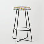 Gingham Pattern - green, blue and orange colors Stool Gallery Image 1