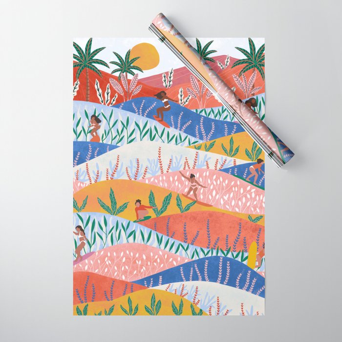 Surfer Girls Wrapping Paper Gallery Image 1