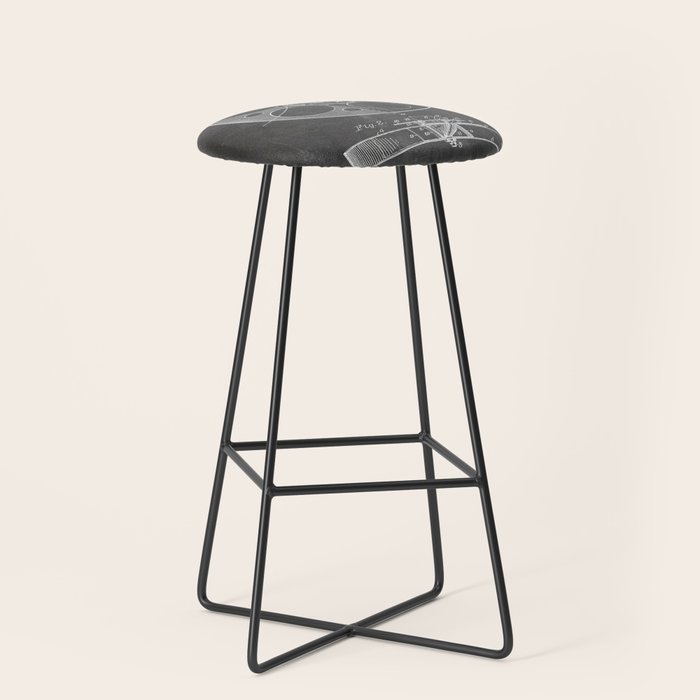 Film Reel Patent - Classic Cinema Art - Black Chalkboard Stool Gallery Image 1