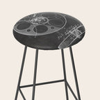 Film Reel Patent - Classic Cinema Art - Black Chalkboard Stool Gallery Image 2