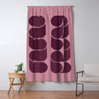 Elegant Burgundy Teardrop Pattern on Mauve Window Curtain Gallery Image 5