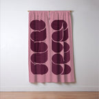 Elegant Burgundy Teardrop Pattern on Mauve Window Curtain Gallery Image 3