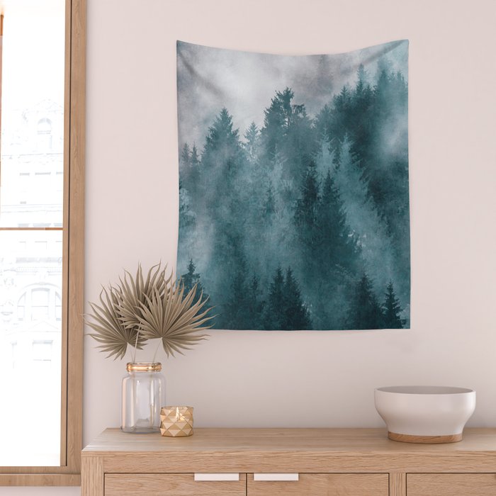 Foggy Forest 4 Wall Tapestry Gallery Image 2