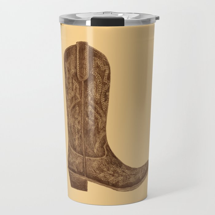 Brown Cowgirl Boot Travel Mug Gallery Image 1