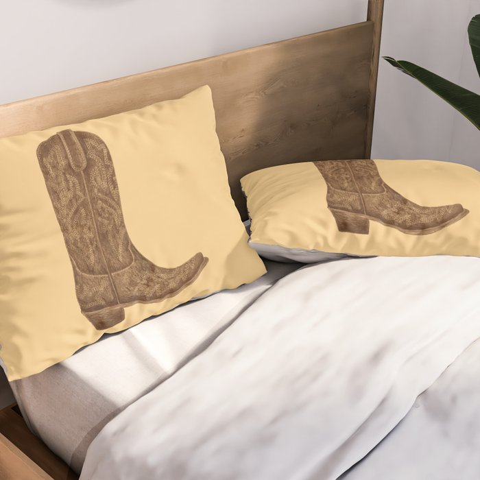 Brown Cowgirl Boot Pillow Sham Gallery Image 2