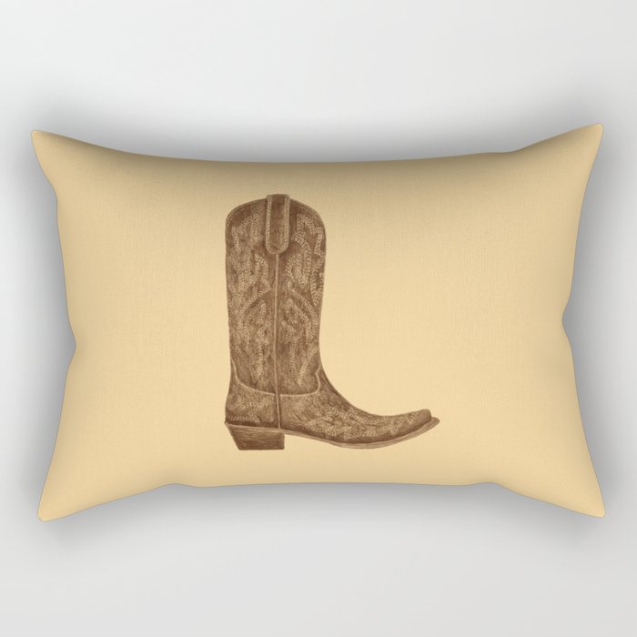 Brown Cowgirl Boot Rectangular Pillow Gallery Image 2