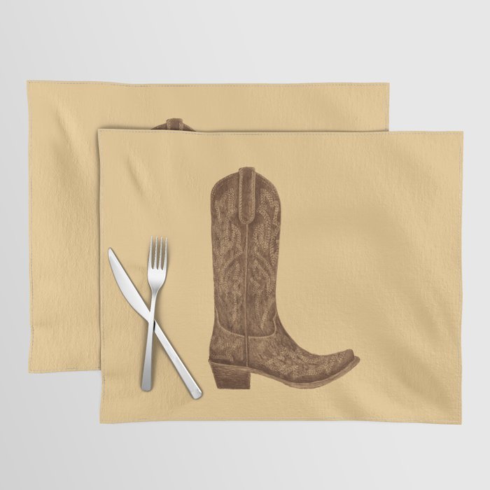 Brown Cowgirl Boot Placemat Gallery Image 1