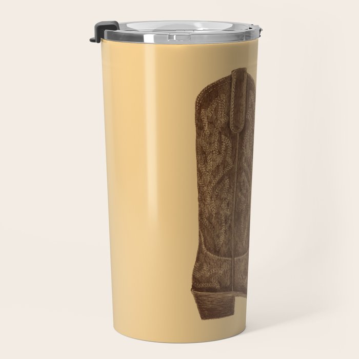 Brown Cowgirl Boot Travel Mug Gallery Image 3