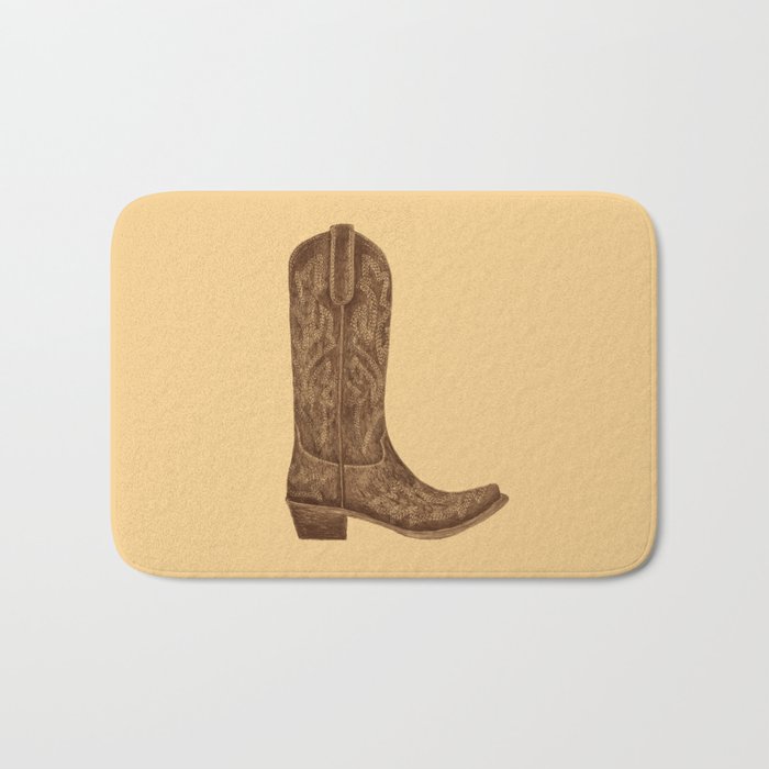 Brown Cowgirl Boot Bath Mat Gallery Image 1