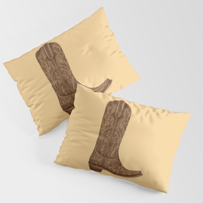 Brown Cowgirl Boot Pillow Sham Gallery Image 3