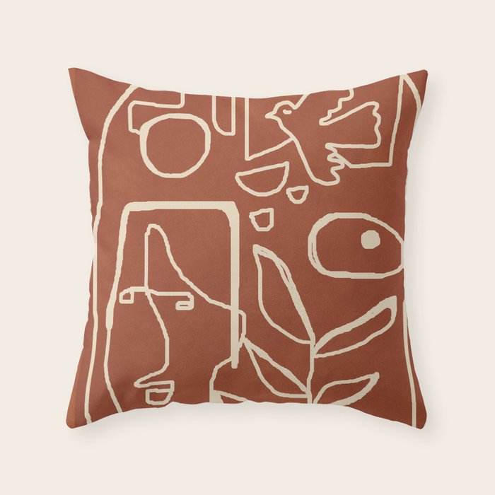Paleolithic Abstract Art 1 Throw Pillow Gallery Image 6