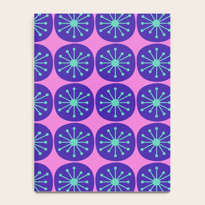 Mid Century Modern Atomic Dots Retro Pattern Purple Pink Notebook Gallery Image 4