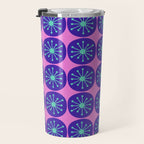 Mid Century Modern Atomic Dots Retro Pattern Purple Pink Travel Mug Gallery Image 3
