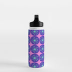 Mid Century Modern Atomic Dots Retro Pattern Purple Pink Water Bottle Gallery Image 3