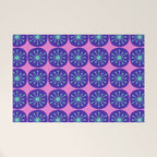 Mid Century Modern Atomic Dots Retro Pattern Purple Pink Welcome Mat Gallery Image 1