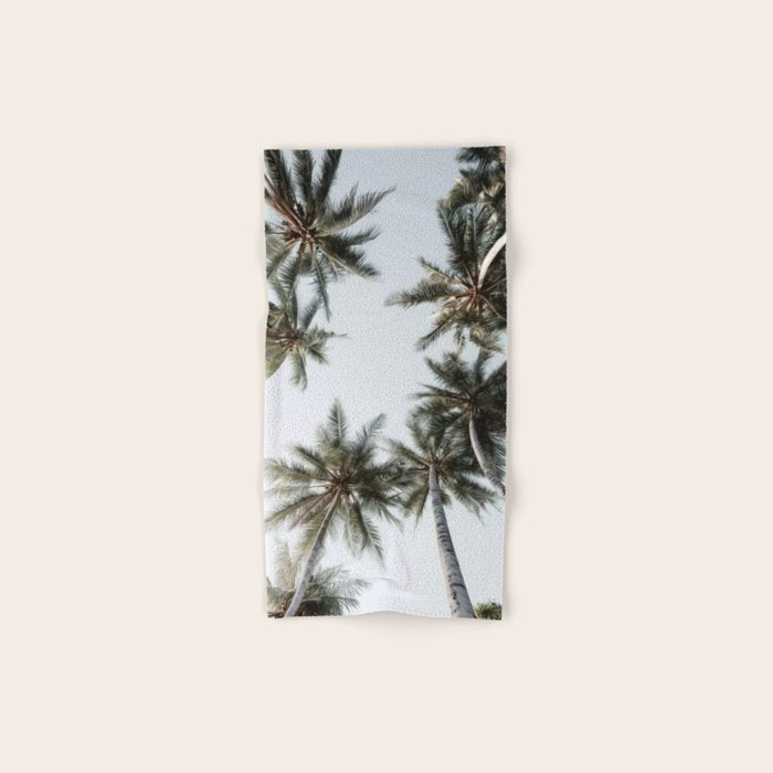 Palm Canopy - Minimal Tropical Wall Art Bath Towel Gallery Image 1