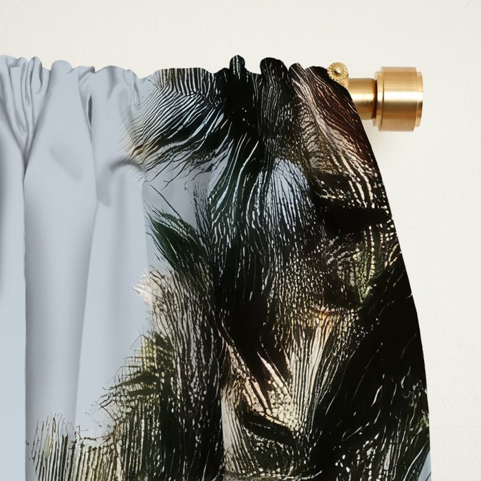 Palm Canopy - Minimal Tropical Wall Art Window Curtain Gallery Image 2