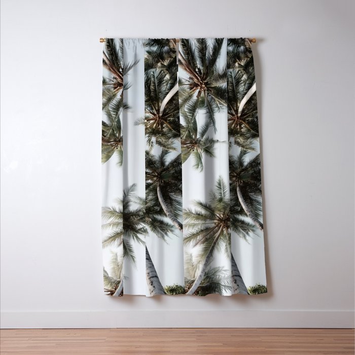 Palm Canopy - Minimal Tropical Wall Art Window Curtain Gallery Image 3