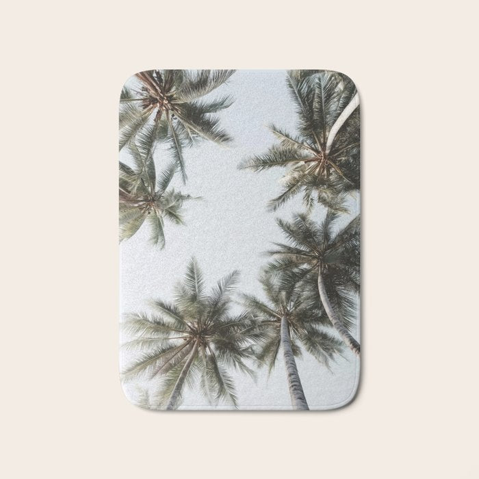 Palm Canopy - Minimal Tropical Wall Art Bath Mat Gallery Image 1