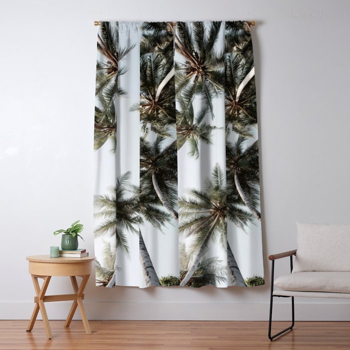 Palm Canopy - Minimal Tropical Wall Art Window Curtain Gallery Image 5