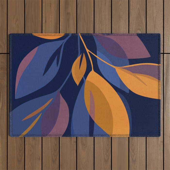 Scorpio Dark Abstract Botanical Outdoor Rug Gallery Image 1