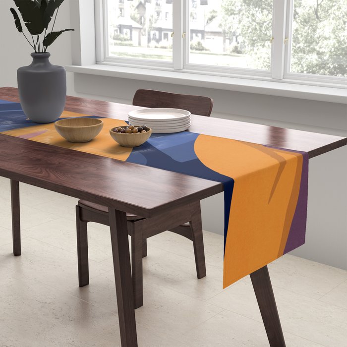 Scorpio Dark Abstract Botanical Table Runner Gallery Image 2