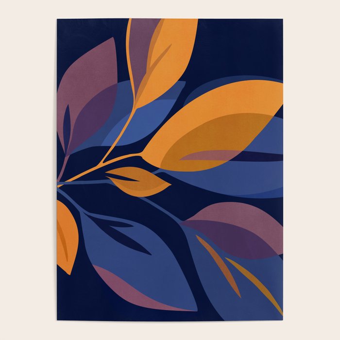 Scorpio Dark Abstract Botanical Poster Gallery Image 1