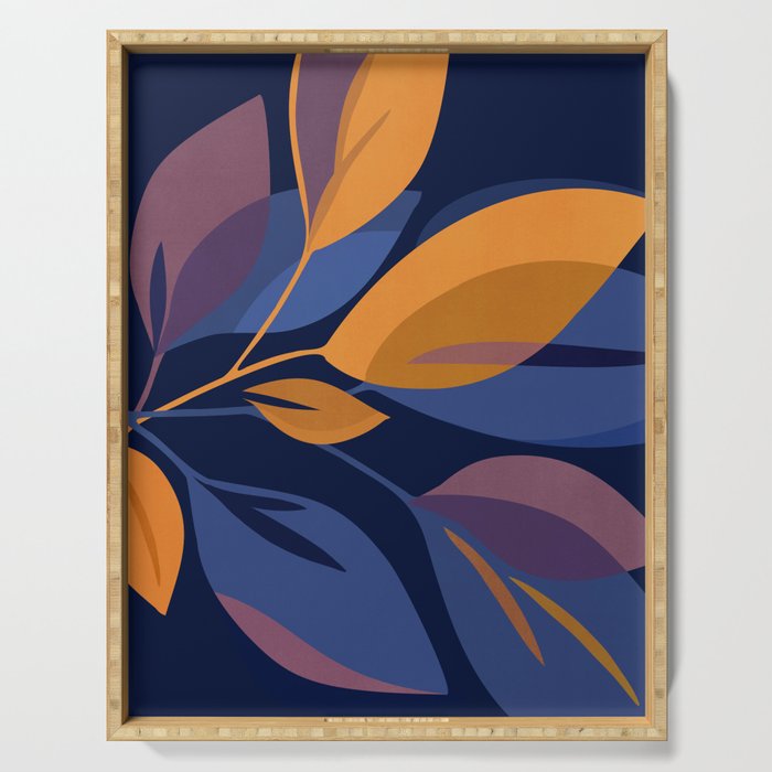 Scorpio Dark Abstract Botanical Serving Tray Gallery Image 1