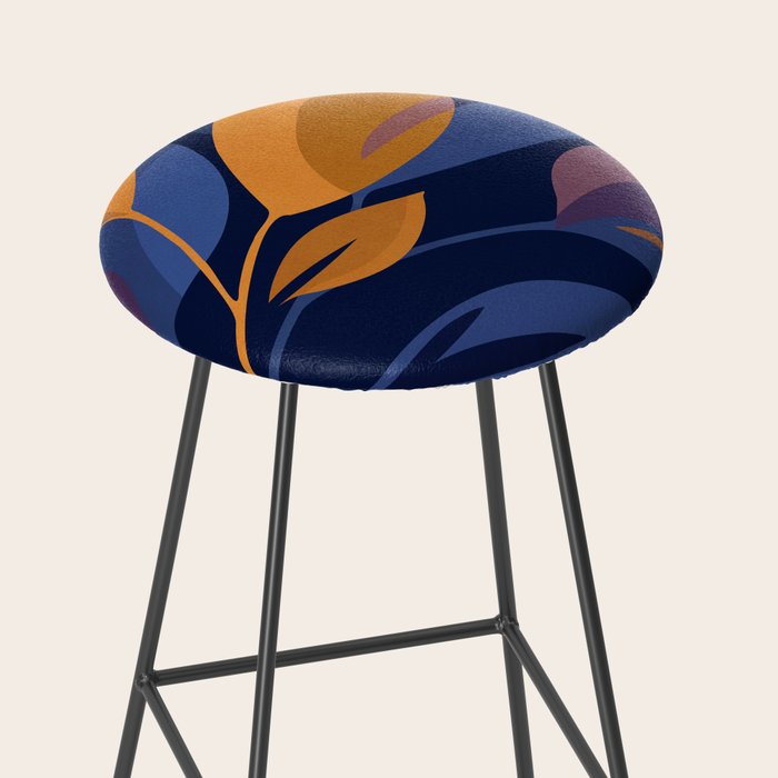 Scorpio Dark Abstract Botanical Stool Gallery Image 2