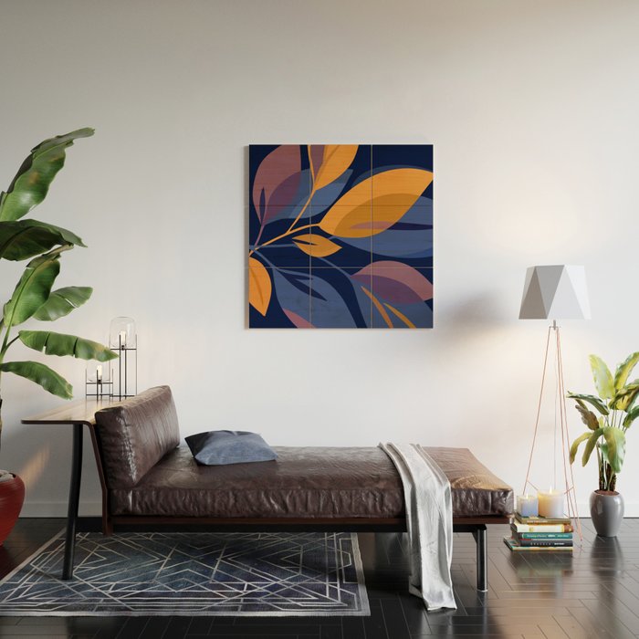 Scorpio Dark Abstract Botanical Wood Wall Art Gallery Image 2