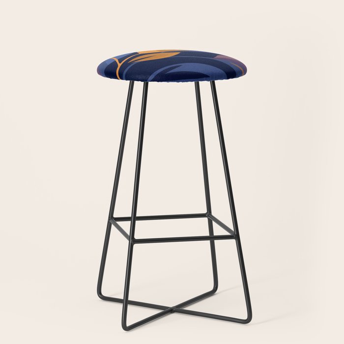 Scorpio Dark Abstract Botanical Stool Gallery Image 1